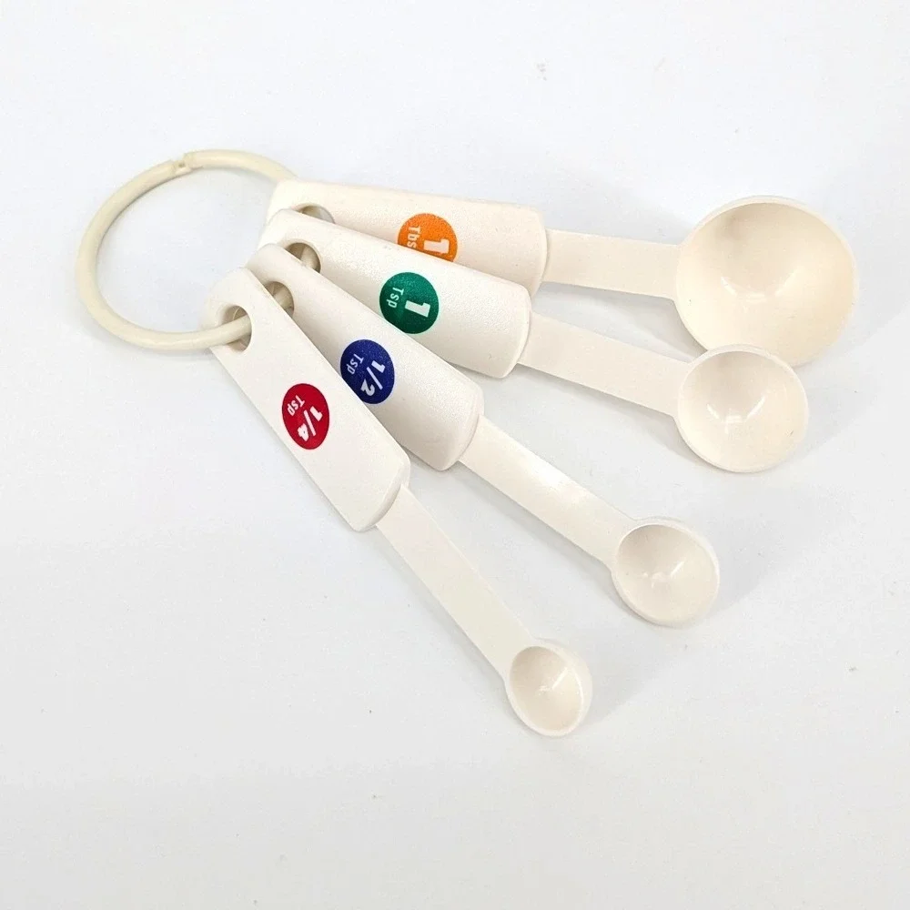 OXO Good Grips Measuring Spoons Set White Plastic Color Coded 4 Piece Set